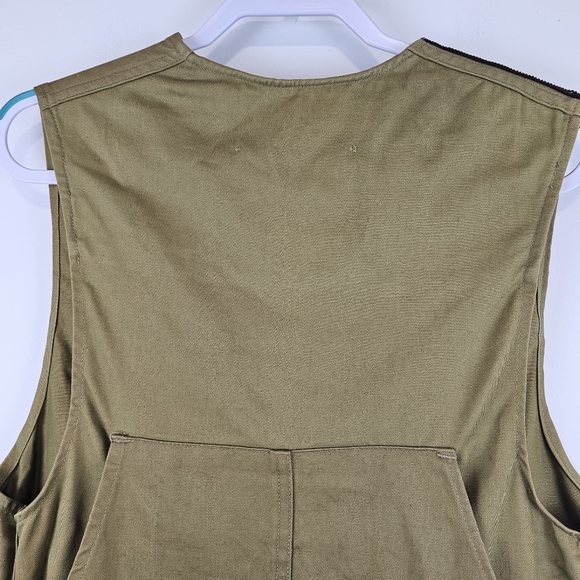 VINTAGE 40s Bob Allen Vest Hunting Shooting Skeet Trap Canvas Flannel Size 40 - Picture 4 of 13